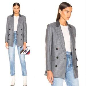 Rag & Bone Ellie Plaid Check Blazer Jacket Oversized Double Breasted Sz XS NWOT